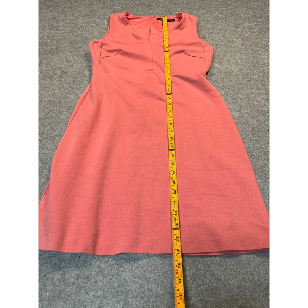 White House‎ Black Market V-Neck Sleeveless Dress 8 Coral Ponte Knit